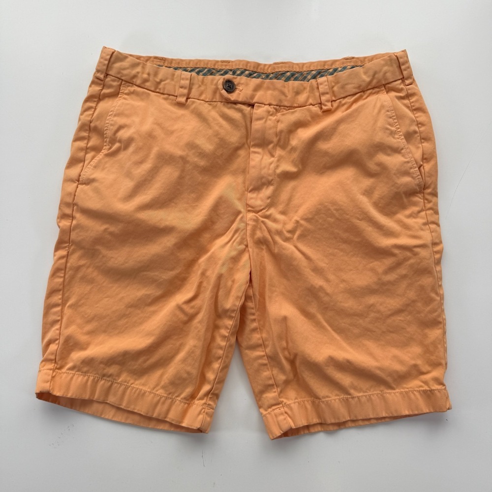 BROOKS BROTHERS 9" Bermuda Shorts‎ Mens 36 Orange Flat Front Pockets Preppy Golf